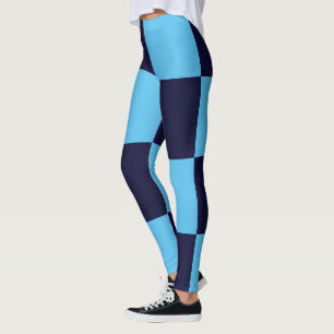Hell und dunkelblau viereckiges, nahtloses Muster Leggings