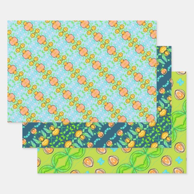 hell und farbenfroh geschenkpapier set (Set)