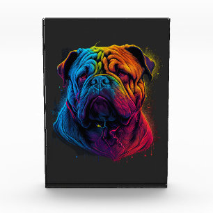 Hell und fließend chinesischer Shar Pei Hund, Shar Fotoblock