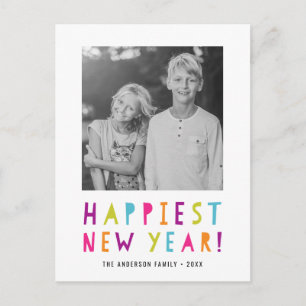 Hell und fröhlich Neujahrs-Postkarte Feiertagspostkarte