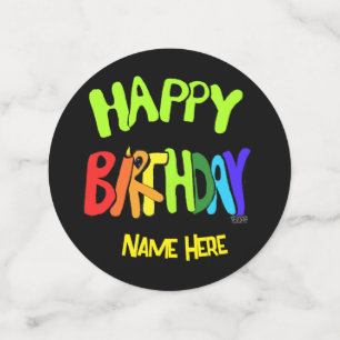 Hell und glücklich zum Geburtstag Individuelle Nam Konfetti