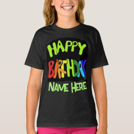 Hell und glücklich zum Geburtstag Individuelle Nam T-Shirt