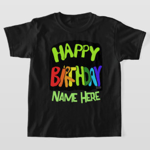 Hell und glücklich zum Geburtstag Individuelle Nam T-Shirt