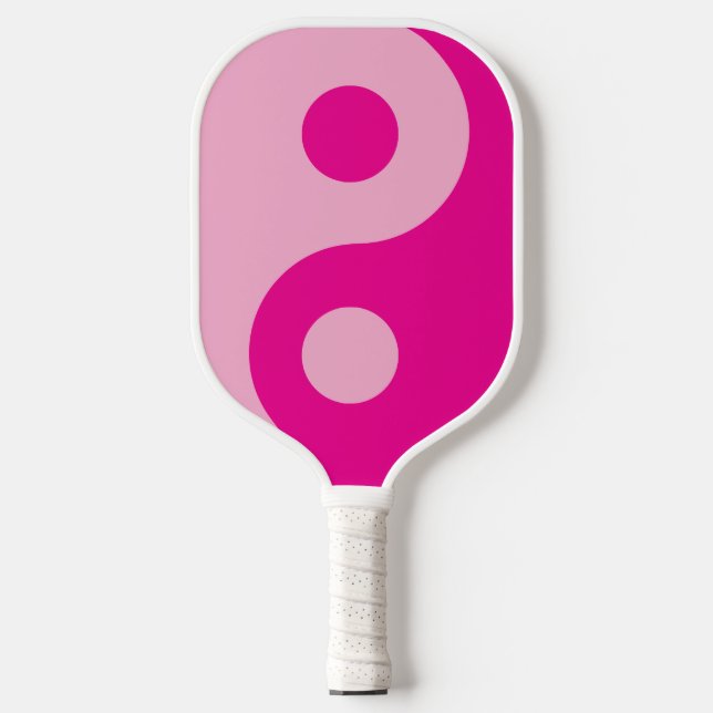 Hell- und Hitzepink Yin Yang Symbol Pickleball Schläger (Vorderseite)