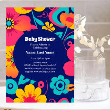 Hell und kühl Retro-Blume im Dopaminstil