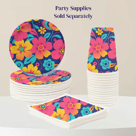 Hell und kühl Retro-Blume im Dopaminstil Pappbecher