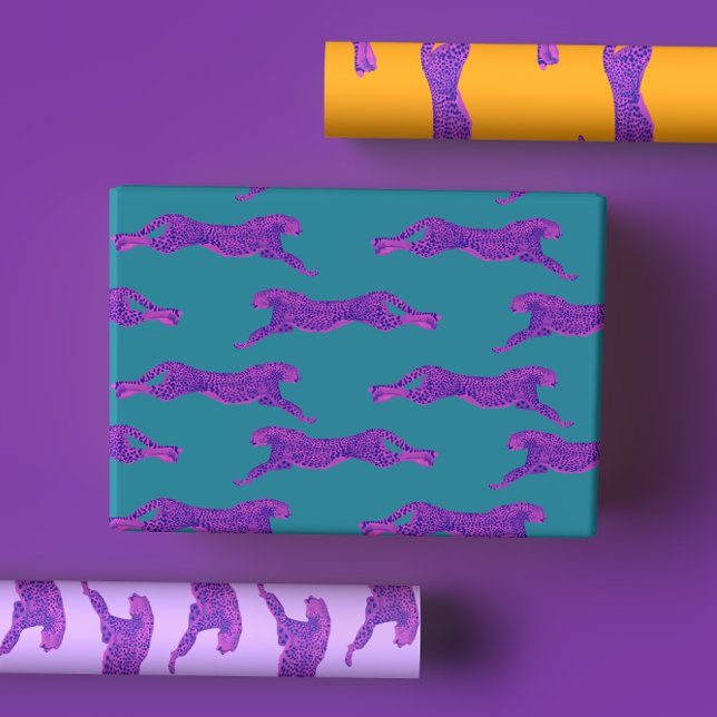 Hell und kühl, rosa Geparden Geschenkpapier Set (Von Creator hochgeladen)