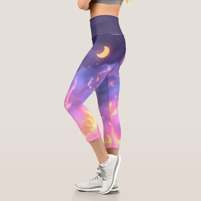 Hell und wolkig Yoga Capris (Links)