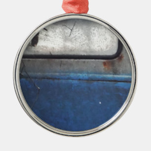 Hell Vintager LKW in Blau Silbernes Ornament