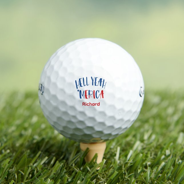 Hell Yeah Merica Monogramm Golfball -Callaway Gesc (Insitu T-Shirt)