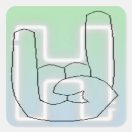 Hella Button Quadratischer Aufkleber