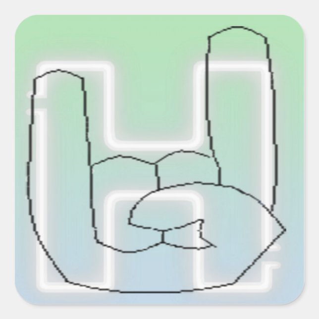 Hella Button Quadratischer Aufkleber (Vorderseite)