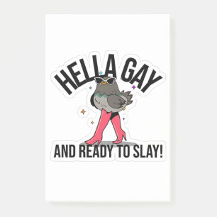 Hella Gay und bereit zum Sonnenbaden Funny LGBTQ Post-it Klebezettel