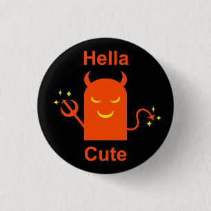 Hella Niedlich Funny Halloween Demon Devil Button