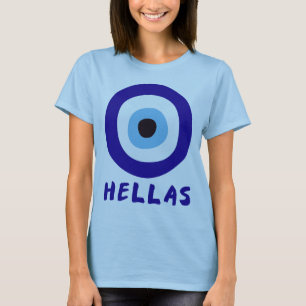Hellas griechisches böses Auge Frauen blau T-Shirt