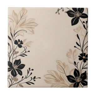 Hellbeige Blumenmuster Fliese