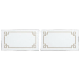 Hellbeige griechische Schlüsselgrenzengröße Kissenbezug