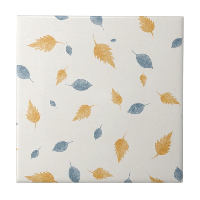 Hellbeige Herbstlaubmuster Fliese (Vorderseite)