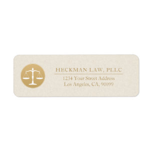 Hellbeige Leinen Gold Justice Logo Visitenkarte