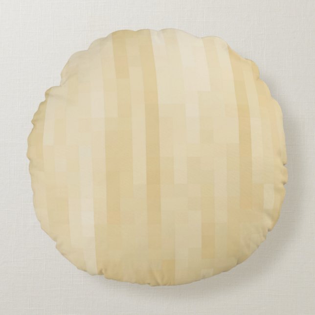 hellbeige subtile geometrische Muster Rundkissen Rundes Kissen (Vorderseite)