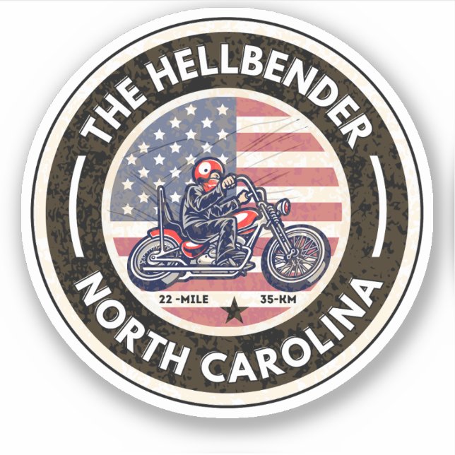 Hellbender Route 28 North Carolina Aufkleber (Vorderseite)
