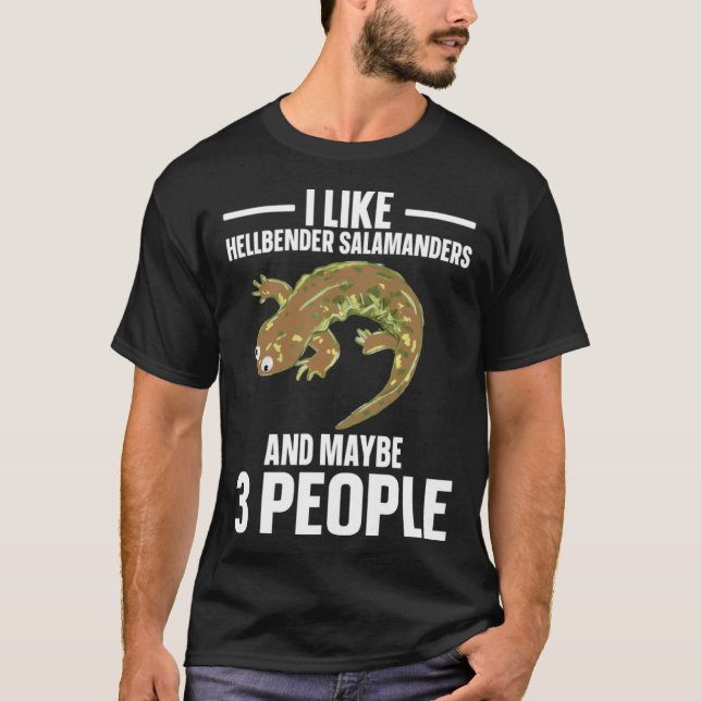 Hellbender Salamander Funny Amphibiologe T-Shirt (Vorderseite)