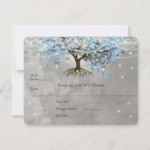 Hellblass Blaues Herz Leaf Bäume UAwg RSVP Karte