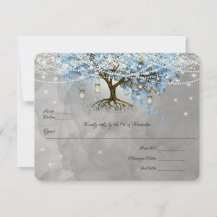 Hellblass Blaues Herz Leaf Bäume UAwg RSVP Karte
