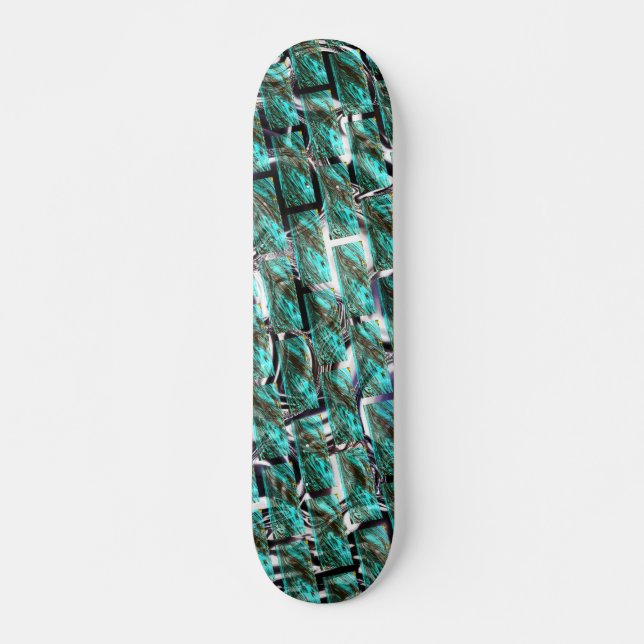 Hellblau, Blasen auf Gitter oder Backstein-Effekt? Skateboard (Vorne)