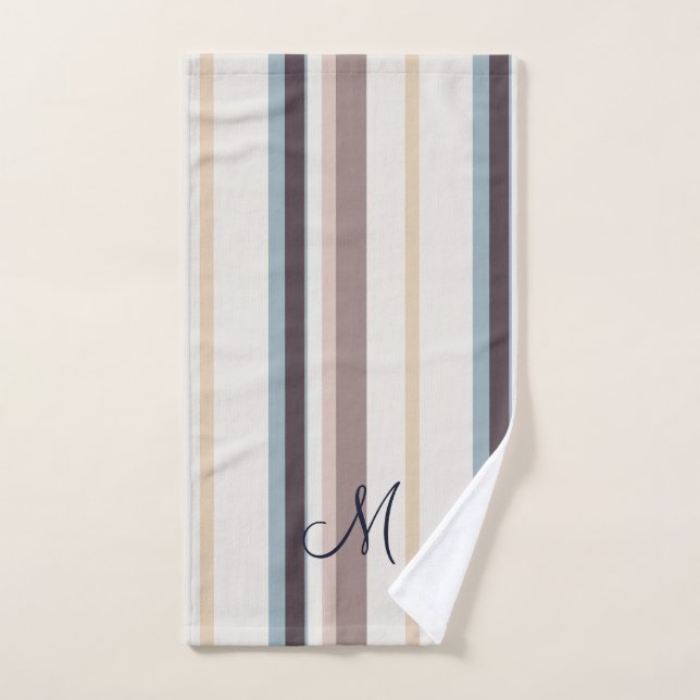 Hellblau, braun und Elfenbein, einfach dekorativ Badhandtuch Set (Handtuch)