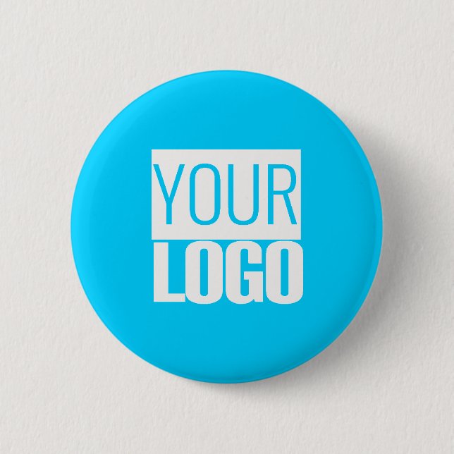 hellblau - Fügen Sie Ihr Logo hinzu Button (Vorderseite)