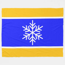 Hellblau-gelb-orange weiße Streifen Schneeflocke