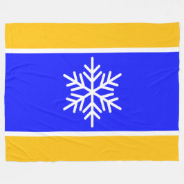 Hellblau-gelb-orange weiße Streifen Schneeflocke Fleecedecke