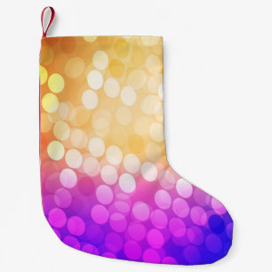 Hellblau, gelbes Muster mit Kugeln. verschwommen b Kleiner Weihnachtsstrumpf