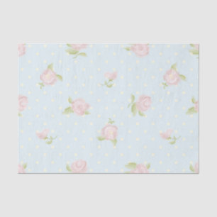 hellblau gepunktete creme vintage floral rosa seidenpapier