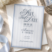 Hellblau gestreifte alte Geld Kalligrafie Hochzeit