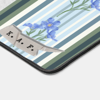 Hellblau gestreifte Flora  Schreibtischunterlage