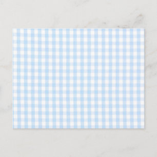 Hellblau Gingham-Muster Postkarte