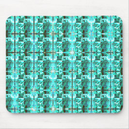 Hellblau glänzend, Quadrate oder Bild im Raster? Mousepad