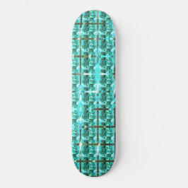 Hellblau glänzend, Quadrate oder Bild im Raster? Skateboard