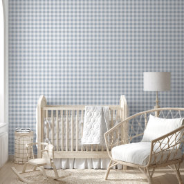 Hellblau-graues Gingham-Nahtlosmuster Tapete