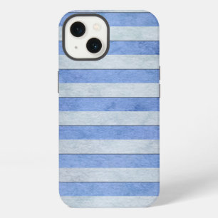 Hellblau-graues Wasserfarben-Streifenmuster iPhone Hülle