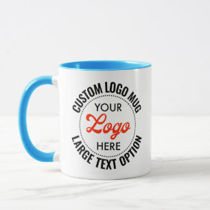 HELLBLAU Große Text Promotional Combo Logo Tasse