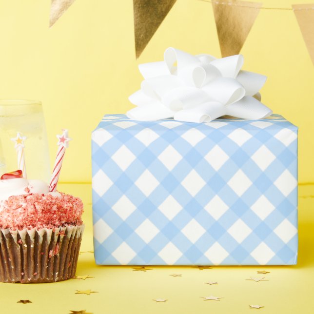 Hellblau kariert geschenkpapier (Geburtstagsparty)