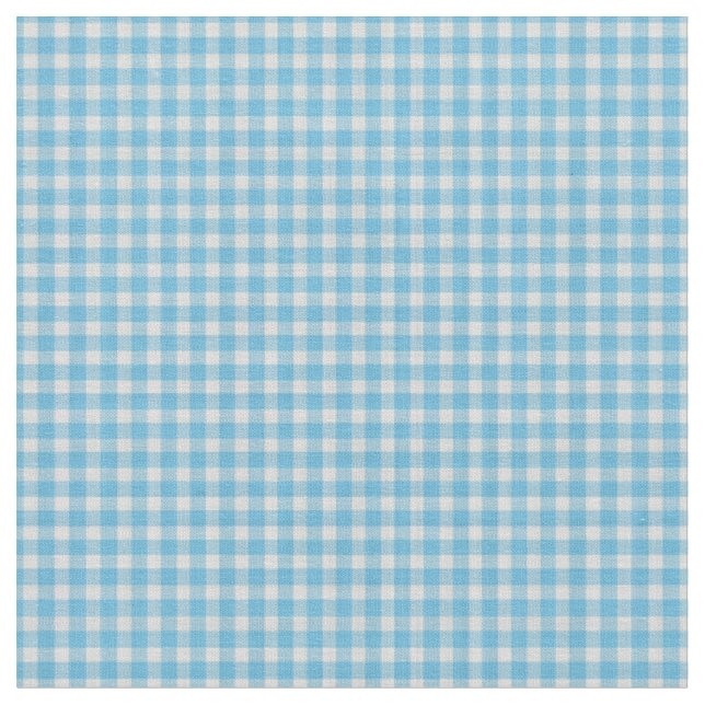 Hellblau kariert mit Gingham-Muster   Stoff (Nahaufnahme)
