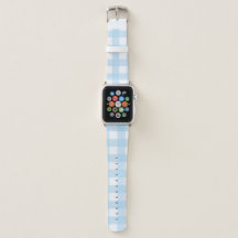 Hellblau kariertes Apple Watch Armband