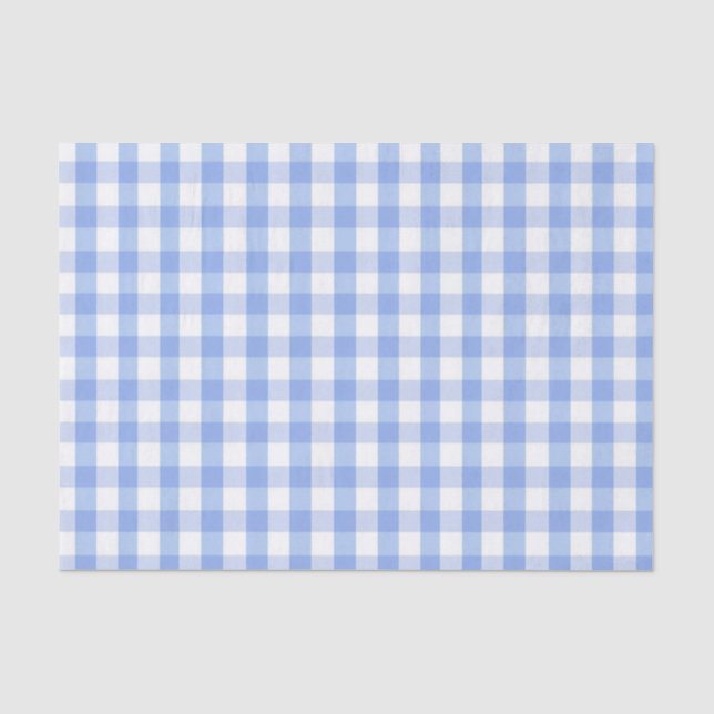 Hellblau kariertes Garten-Tissue-Papier Seidenpapier (Vorderseite)