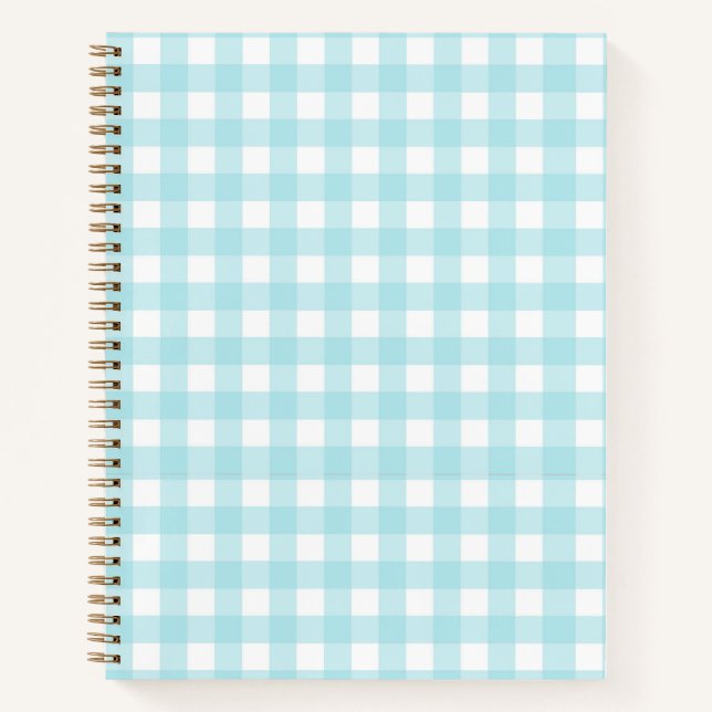 Hellblau kariertes Notizbuch (Vorderseite)
