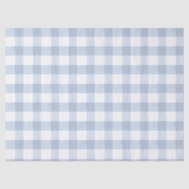 Hellblau kariertes Seidenpapier (Vorderseite)