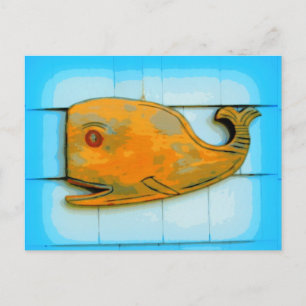 Hellblau lächeln postkarte